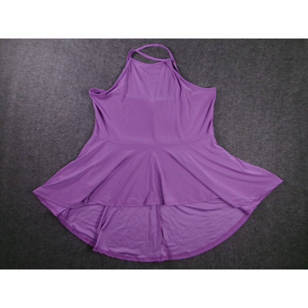 Rouge Collection Top Women 3X Purple Office Casual Work Day Flowy Halter